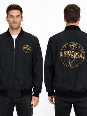 VTG Universal Studios Embroidered Bomber Jacket RARE Fall Retro Spring Travel